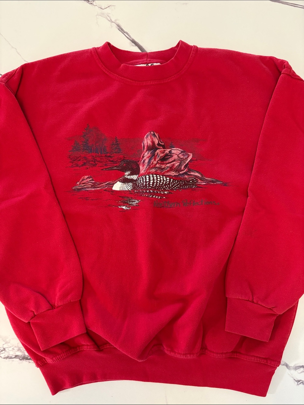 NORTHERN REFLECTIONS Vintage Sweatshirt Loon Print